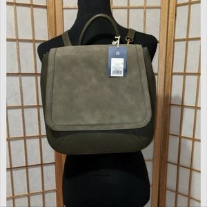 Vegan Leather Suede Stain Resistant Backpack Laptop Shoulderbag Sling Bag